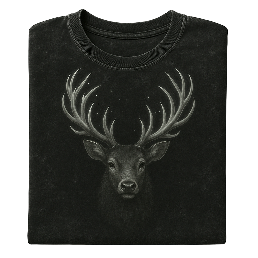 Luminous Deer : Acid Wash 240 GSM Oversized Tee