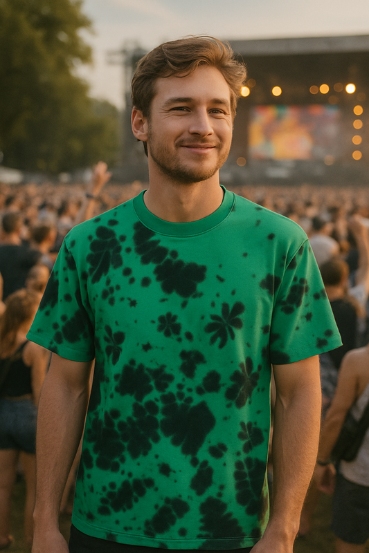 Green Black Tie Dye Oversized T-Shirt