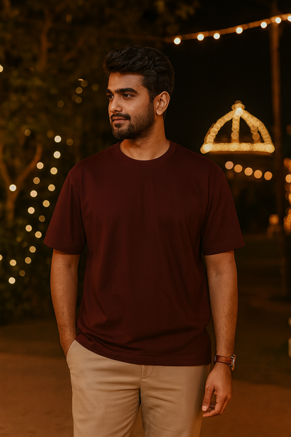 Maroon Regular Fit T-Shirt