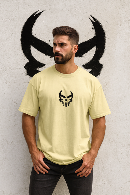 Dark Skull Stencil Oversized T-Shirt