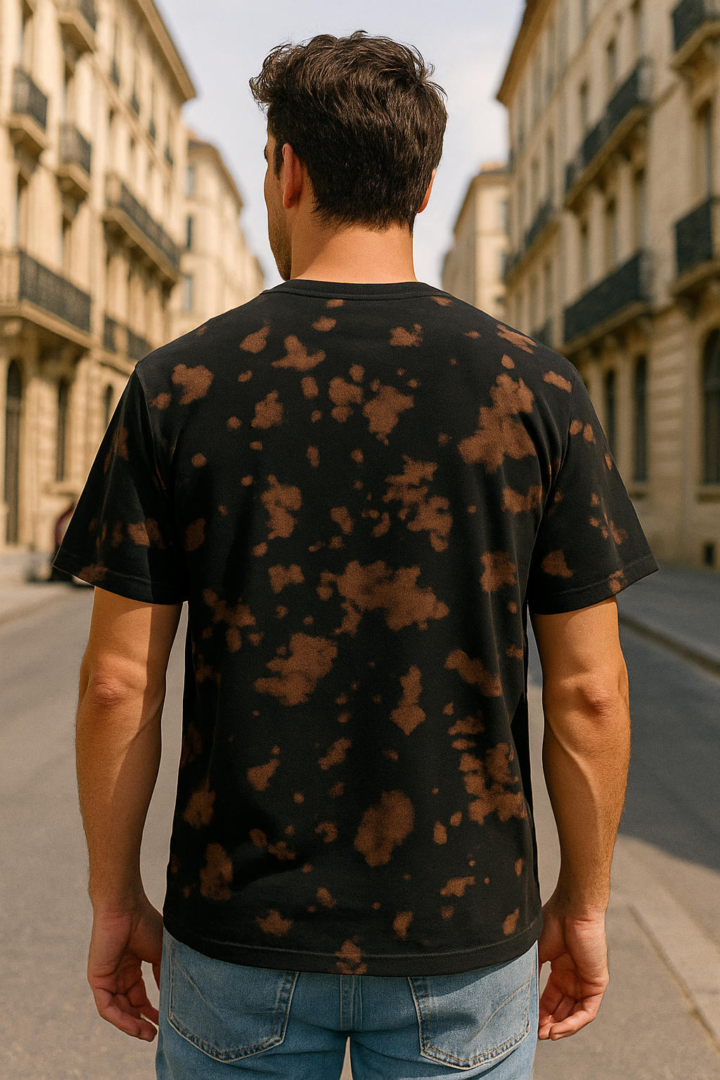 Brown Black Tie Dye Oversized T-Shirt | 260 GSM HeavyWeight | The Silora
