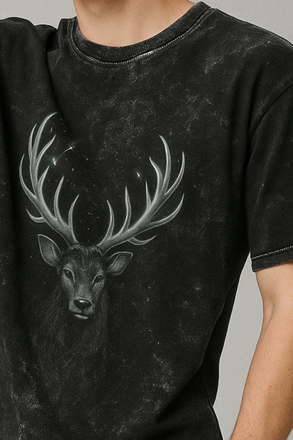 Luminous Deer : Acid Wash 240 GSM Oversized Tee