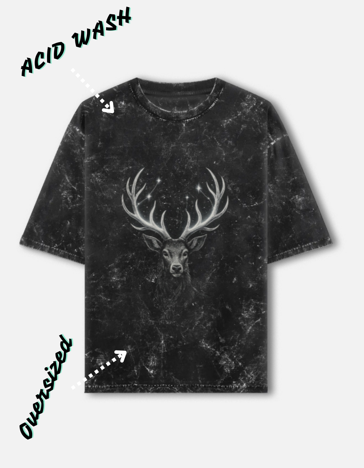 Midnight Antlers Oversized Tee